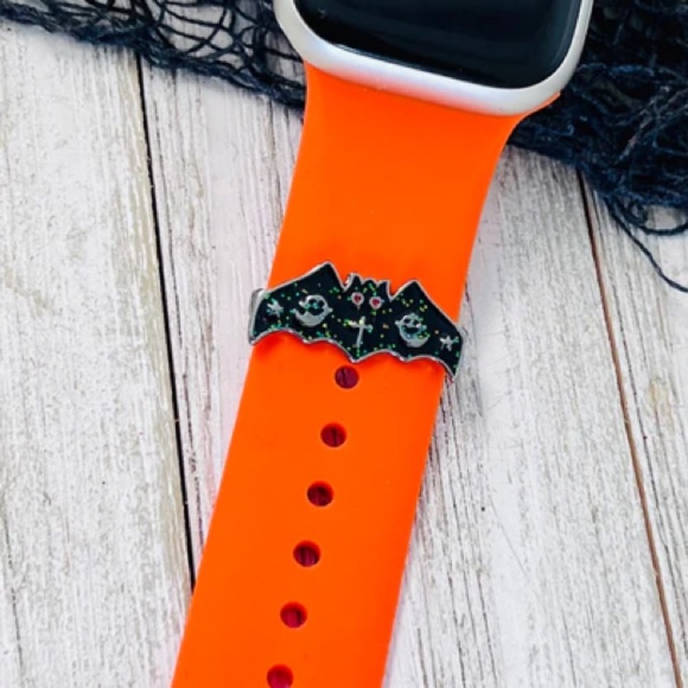 Halloween Bat Charm For Your Silicone/Leather Watch Band - NEW
